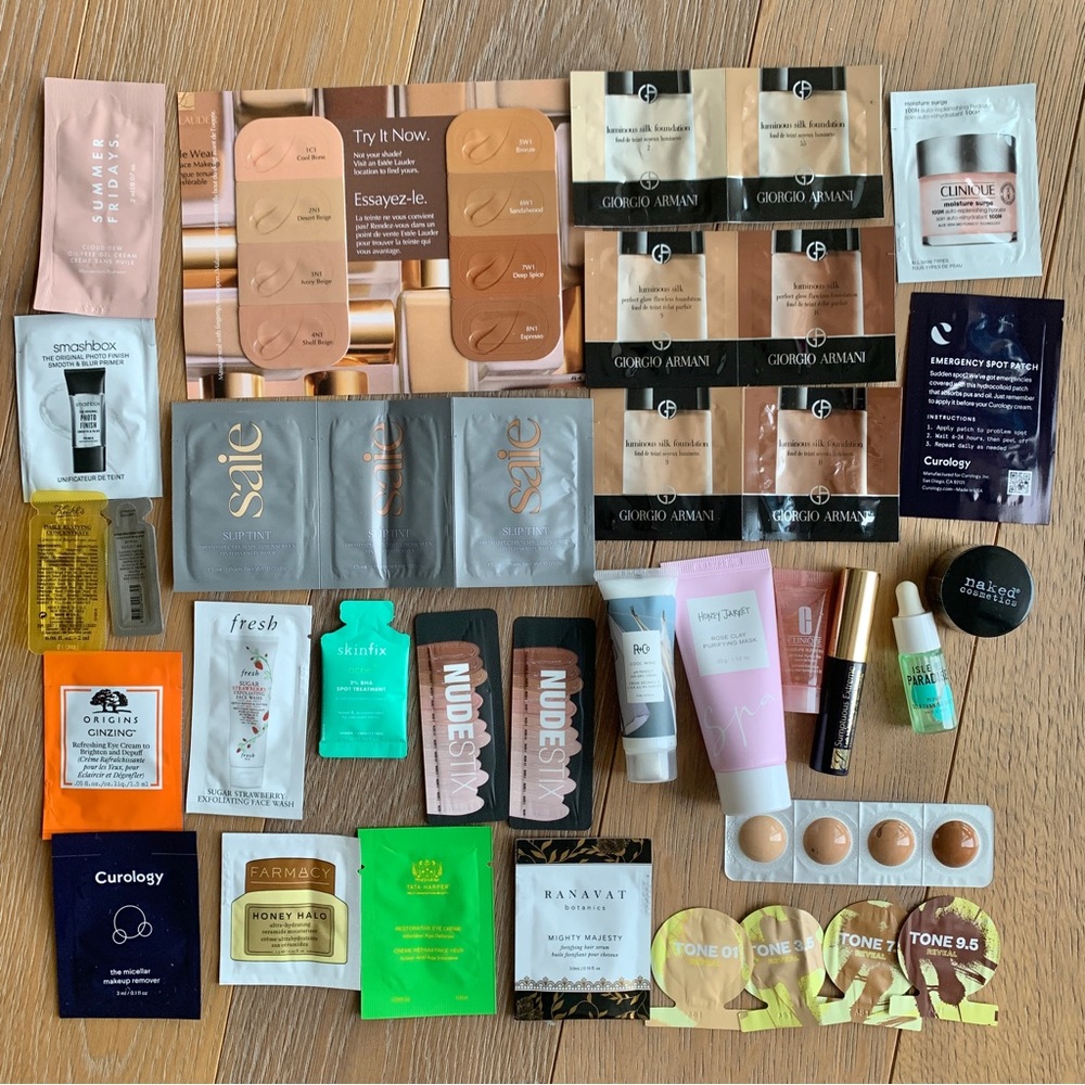 Makeup and skincare sample bundle